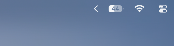 Menu bar before expanding, showing only a few icons